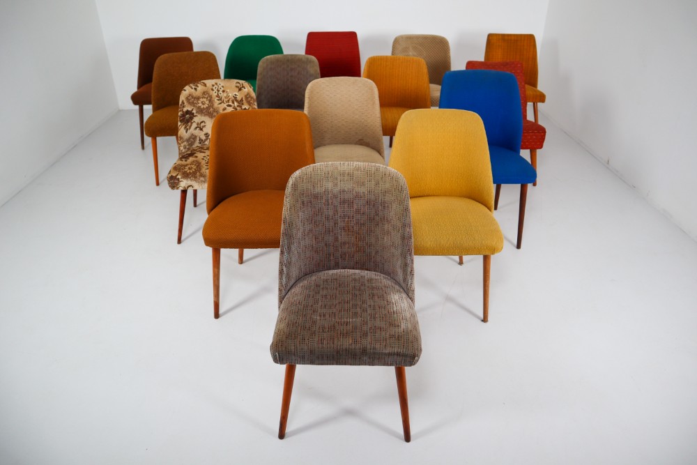 Vintage Multi colour Fabric cocktail chairs Germany 1960s Mid-20th century