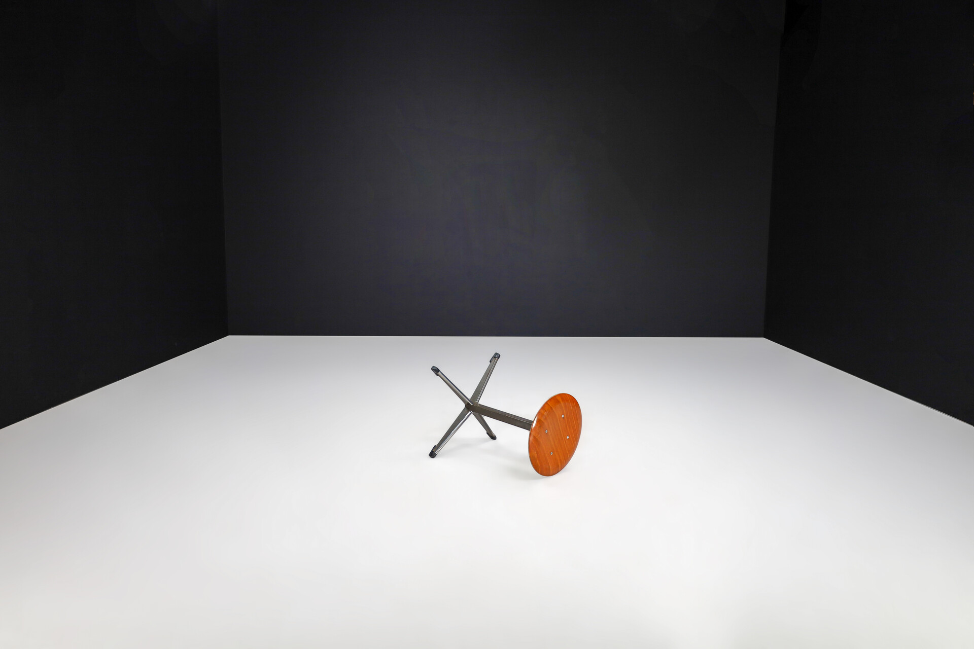 Vintage Plywood en metal stools, The Netherlands 1970s Late-20th century