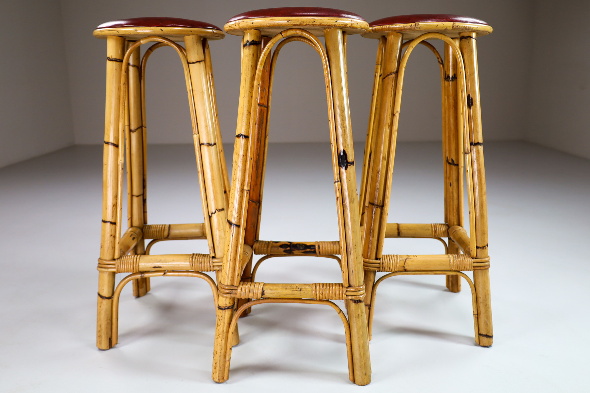 Bamboo bar stools vintage deals