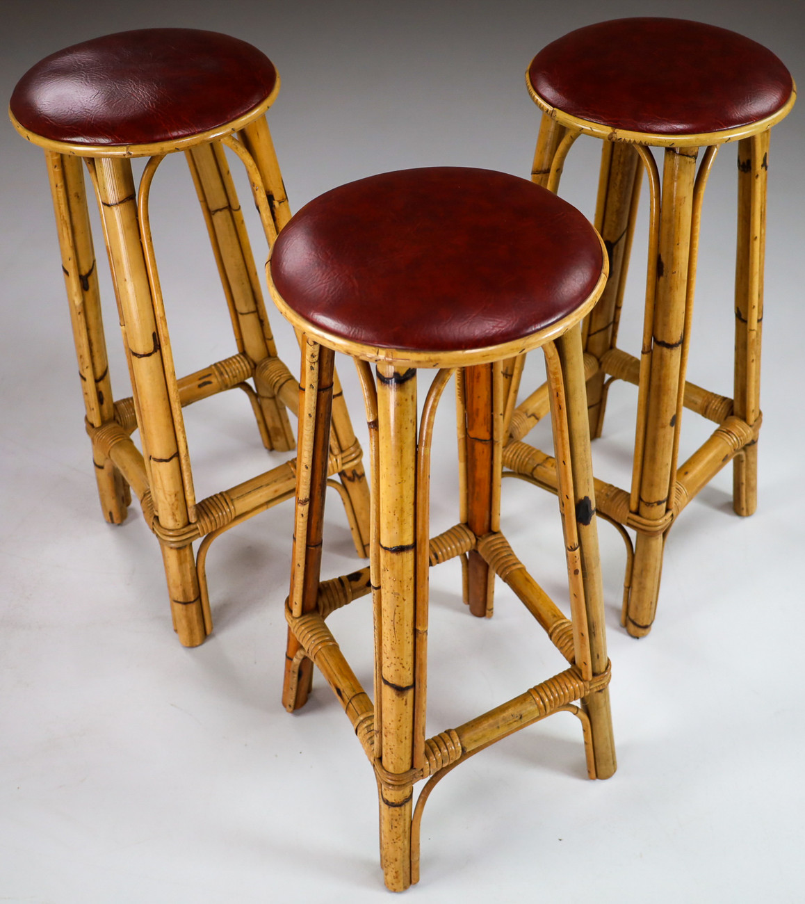 Bamboo bar stools vintage discount