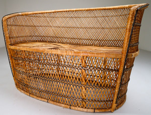 Wicker Garden or Patio Bench Austria 20th century