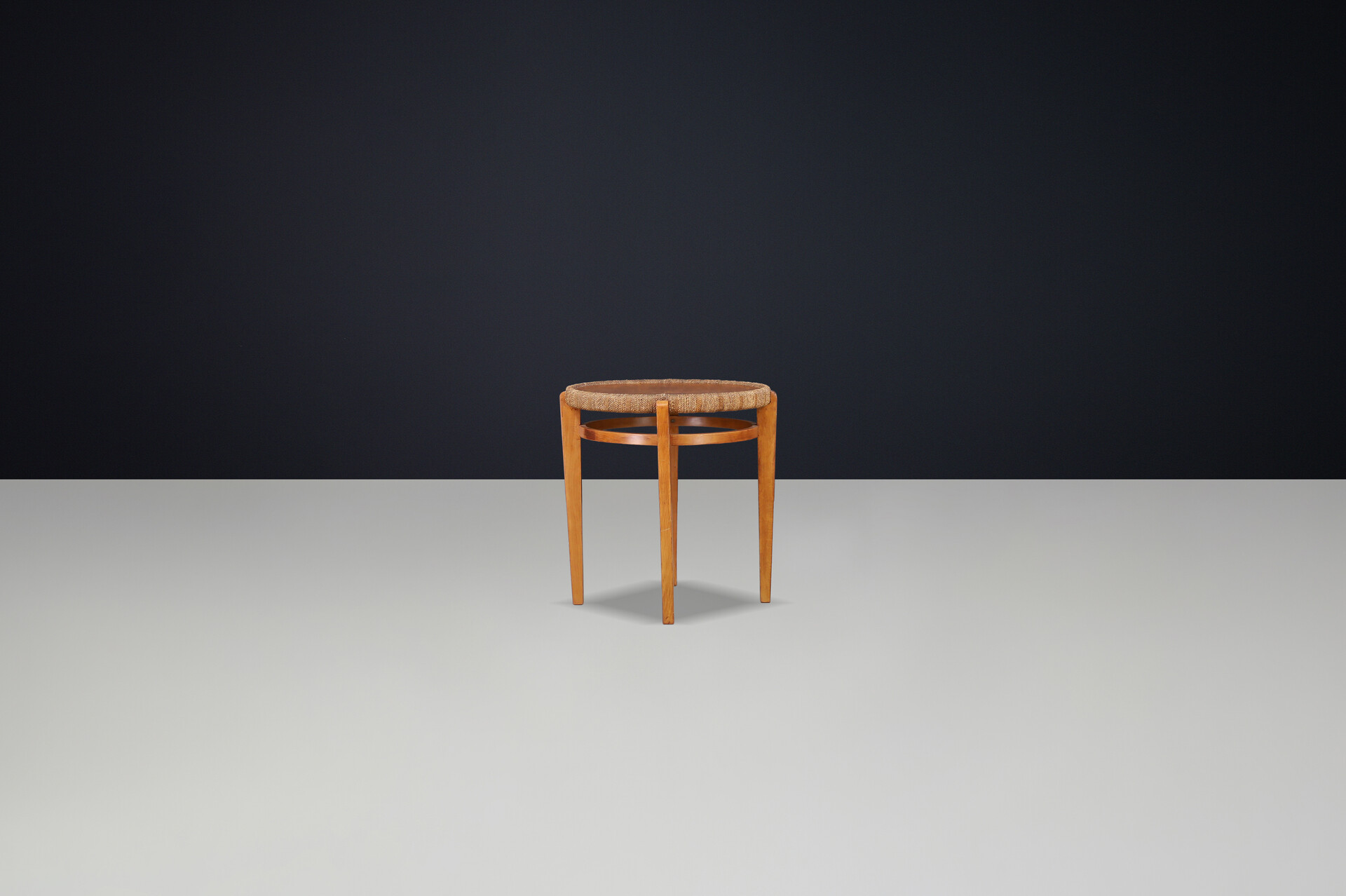 Wood and Braided Rope side table by Augusto Romano, Italy, 1940s Mid-20th century