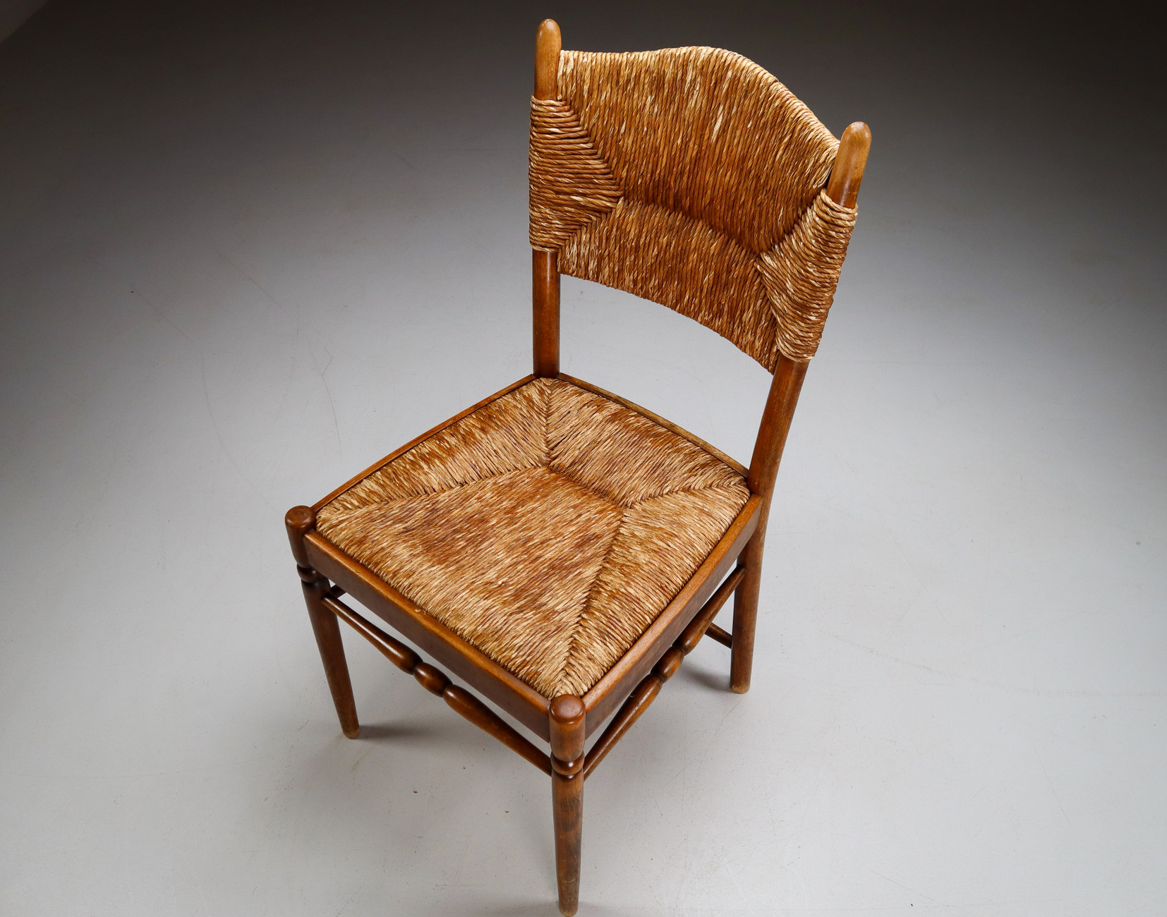 Wood and wicker chairs France 1950s Mid-20th century