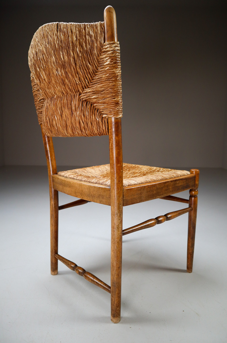 Wood and wicker chairs France 1950s Mid-20th century