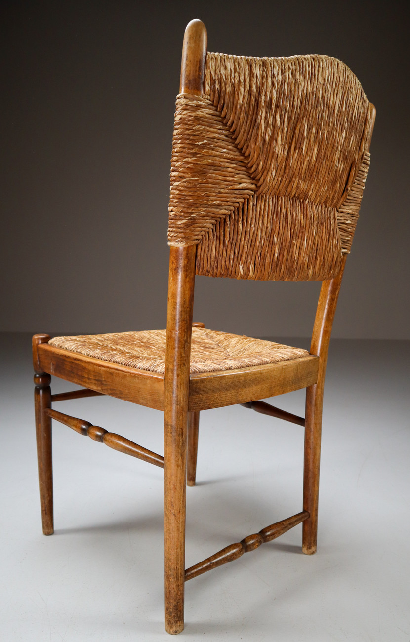 Wood and wicker chairs France 1950s Mid-20th century