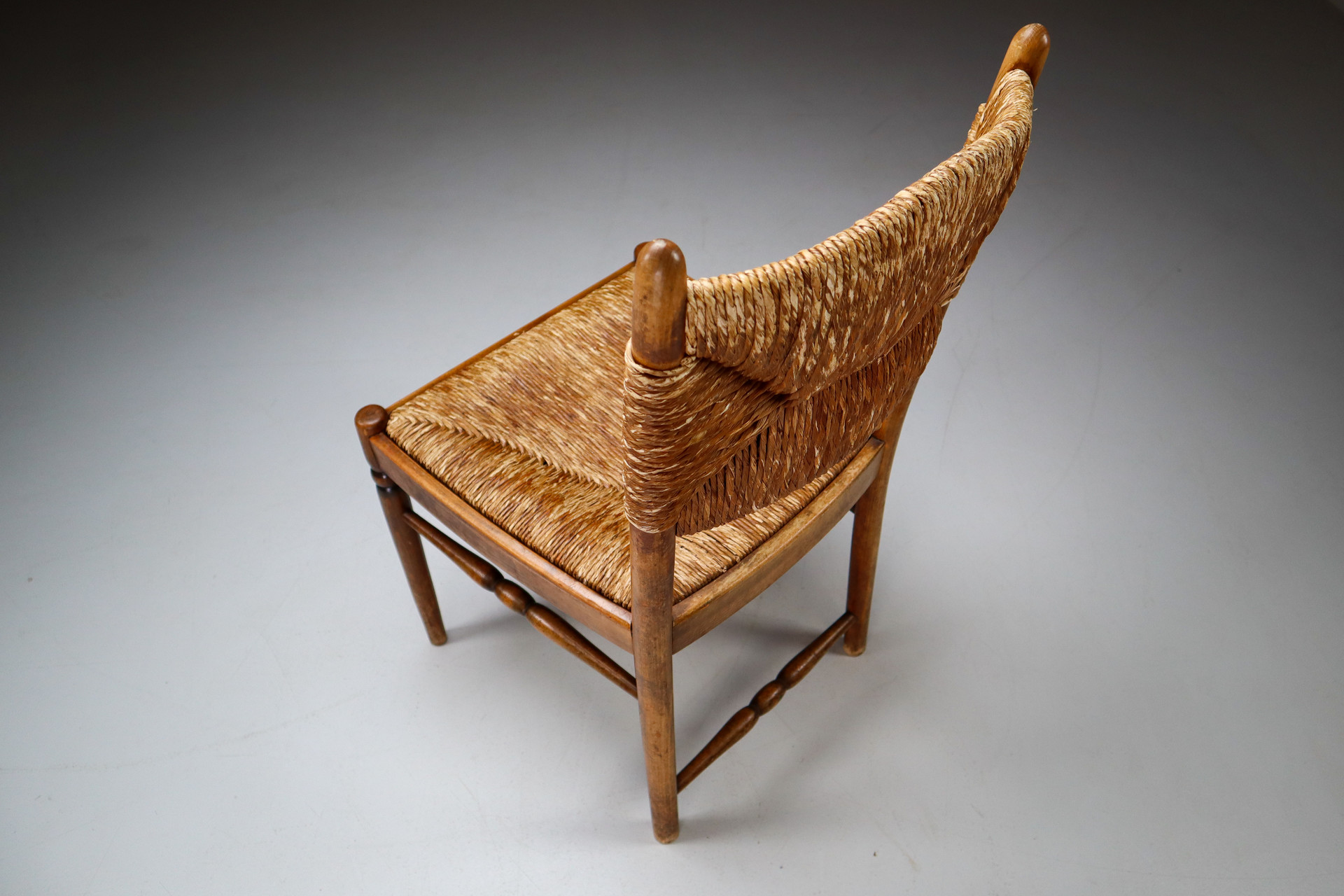 Wood and wicker chairs France 1950s Mid-20th century