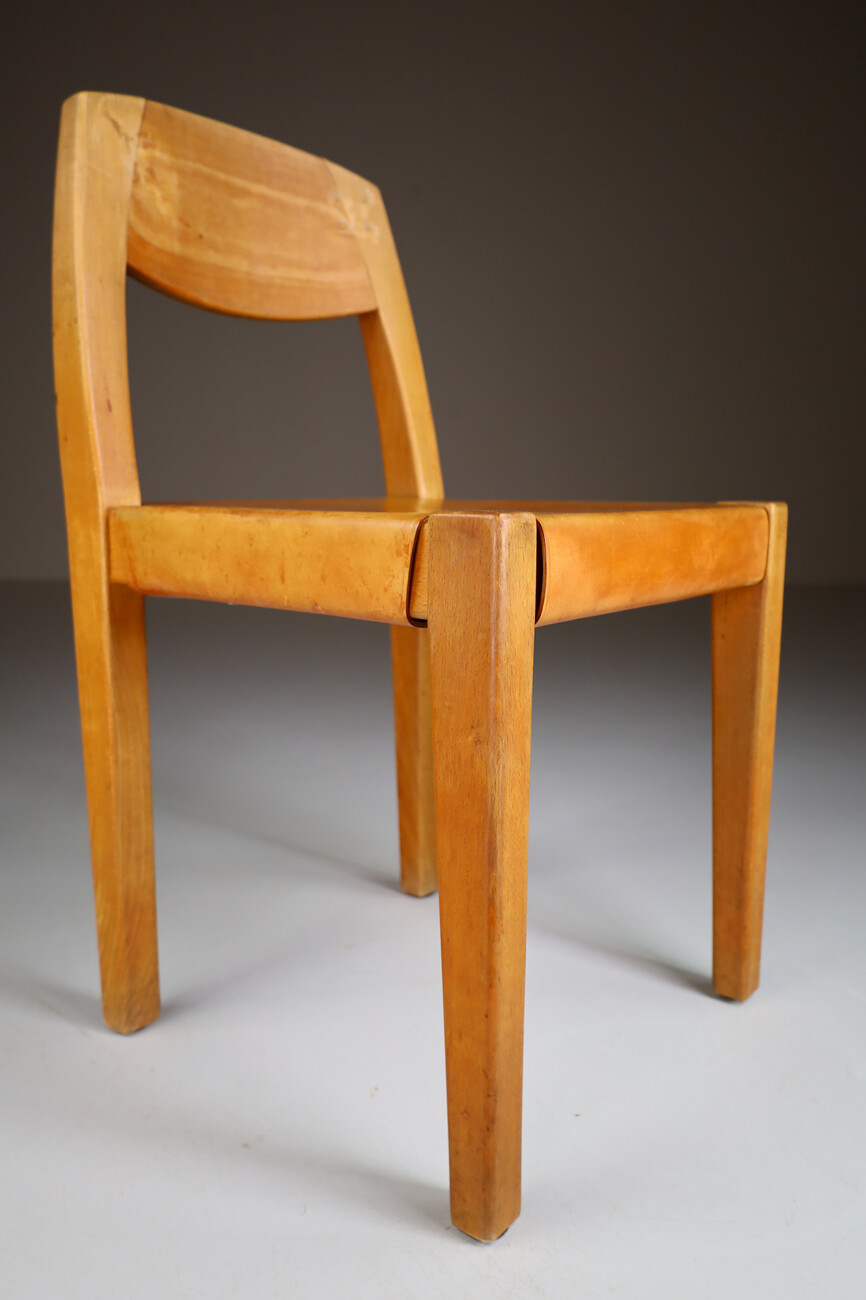 Wooden Chairs in Pierre Chapo style, France 1960s
