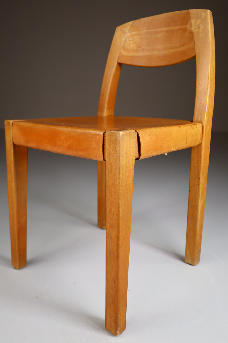 Wooden Chairs in Pierre Chapo style, France 1960s