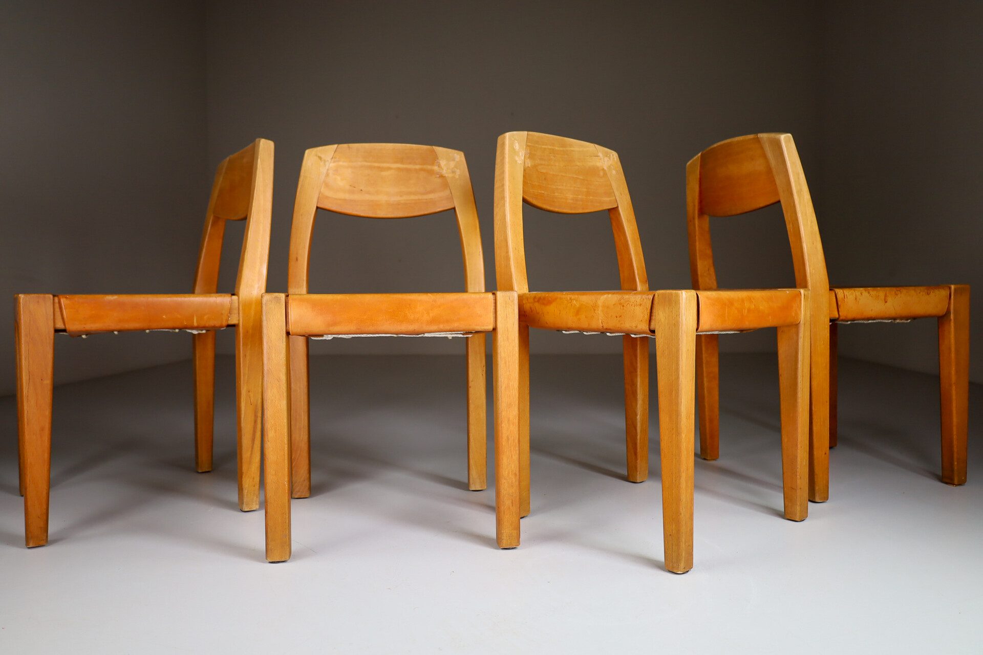 Wooden Chairs in Pierre Chapo style, France 1960s