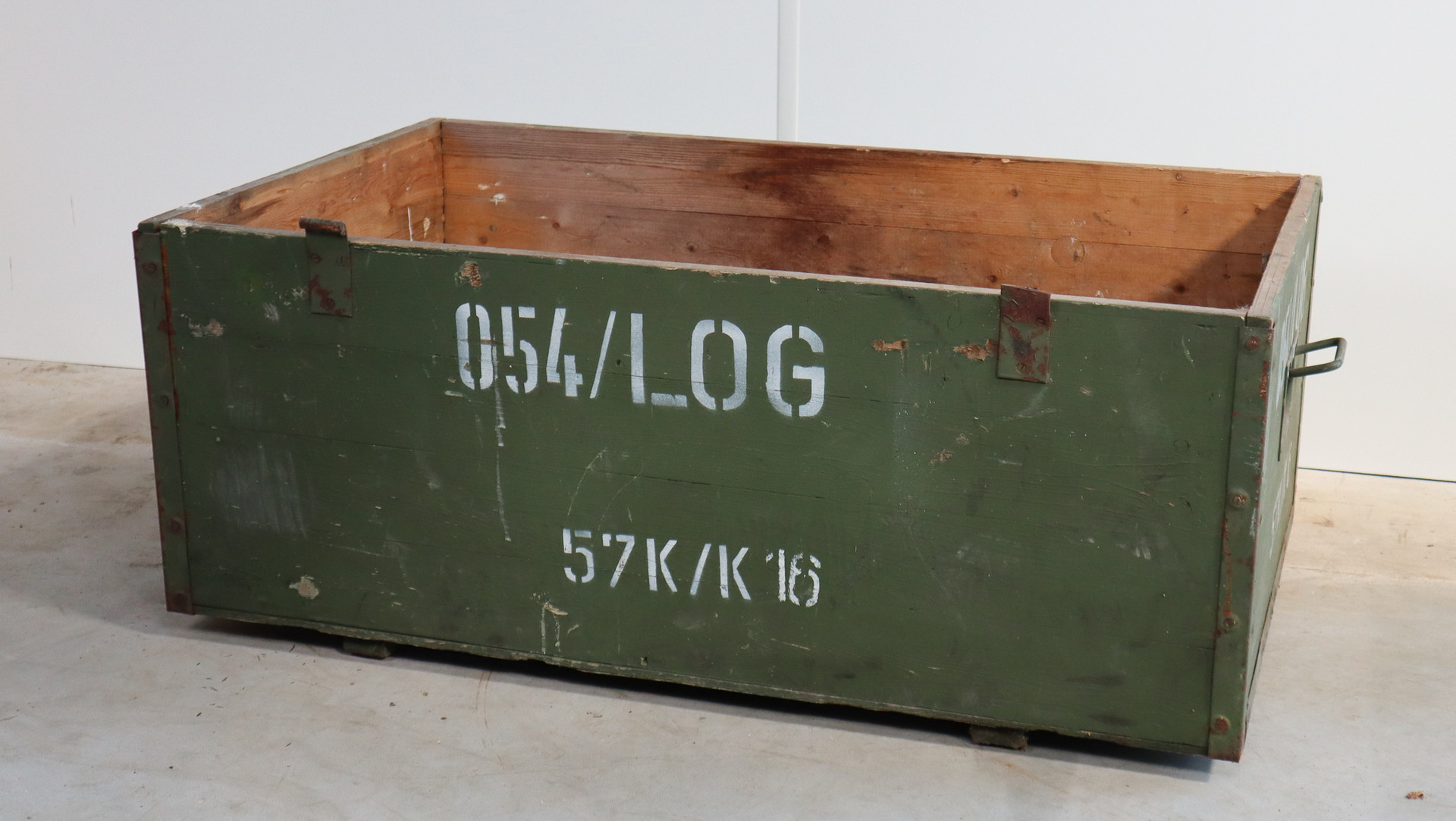 Wooden Industrial Army Storage Box, Sweden Mid-20th century