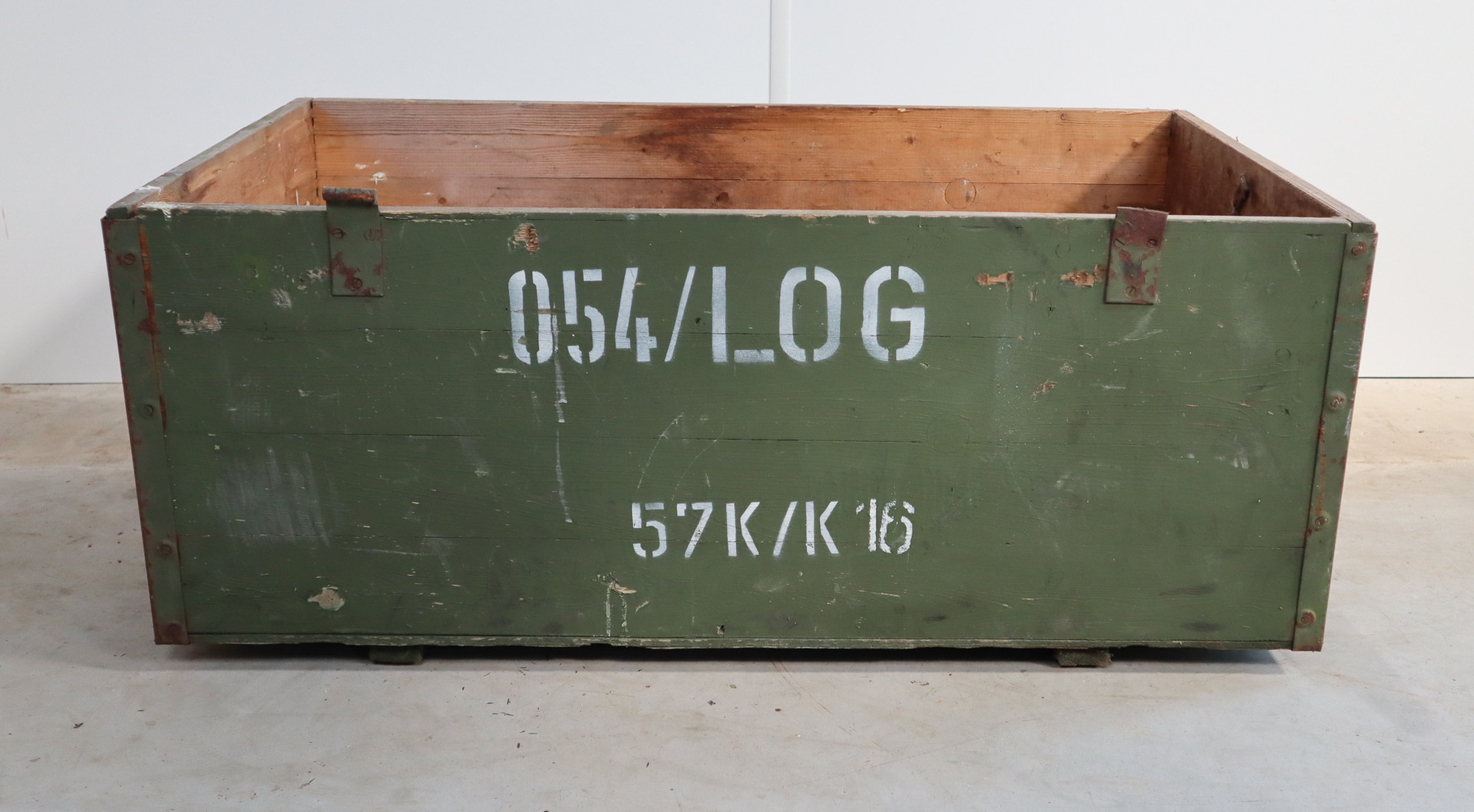Wooden Industrial Army Storage Box, Sweden Mid-20th century